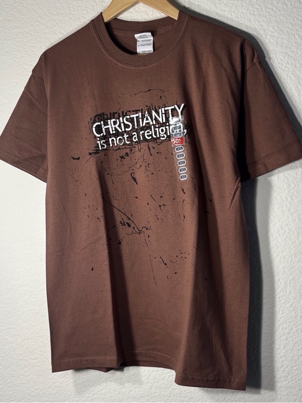 Brown Graphic Crewneck Tee - Christianity Message